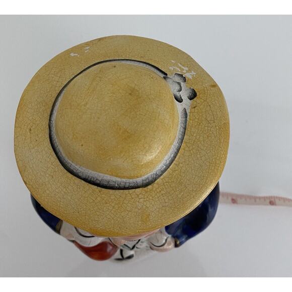 Vintage Majolica Tobacco Humidor with a‎ Man Wearing a Hat - Picture 3 of 8